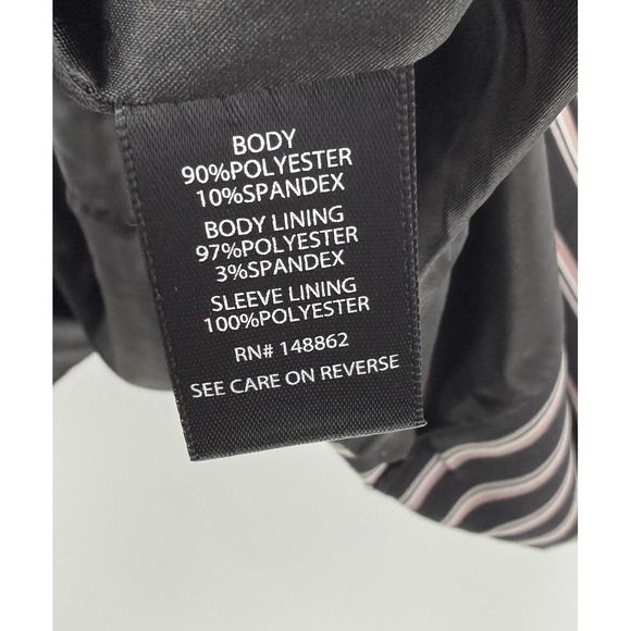 Torrid Plus Size Pin Striped Long Crepe Blazer Black Pink Striped Sz 1x Career - Picture 6 of 10